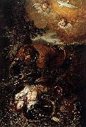 Domenico Tintoretto Tancred Baptizing Clorinda oil